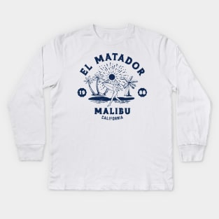 Vintage El Matador Beach Surfing // Retro California Beach Malibu 1988 Kids Long Sleeve T-Shirt